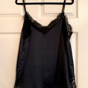 Navy Halogen Cami with Black Lace